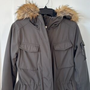 S13 Vegan Fur Hooded Parka Jacket Coat Size M